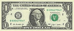 Billete de curso legal del dólar estadounidense