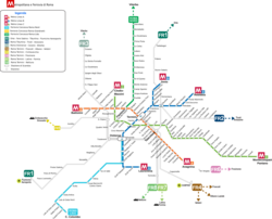 Mapa general de la red metropolitana y ferroviaria suburbana de la región.