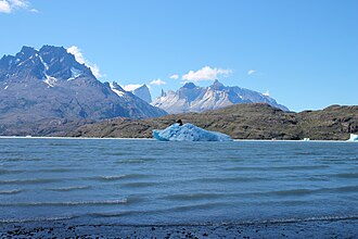 Iceberg flotando en el Lago Grey