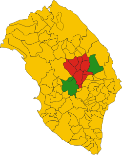 Mapa de la Grecìa salentina