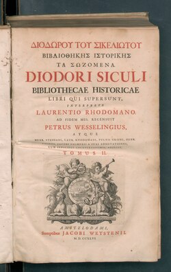 Edición impresa de la Bibliotheca historica publicada en 1746