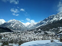 Fotografía panorámica del entorno alpino de Bormio
