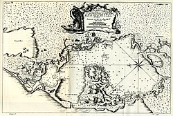 Plano histórico de la Bahía de Cartagena de Indias de 1735