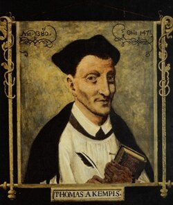 Retrato e ilustración clásica de Tomás de Kempis