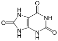 Esquema detallado de la estructura molecular del ácido úrico