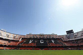 Vista interior del Estadio de Mestalla