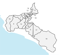 Esquema de los cantones de la provincia de San José