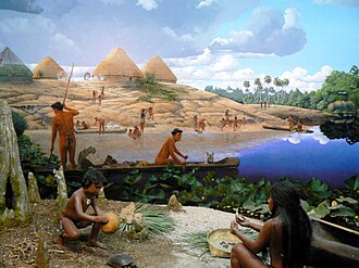 Diorama de la vida precolombina en el Museo de Historia de Florida.