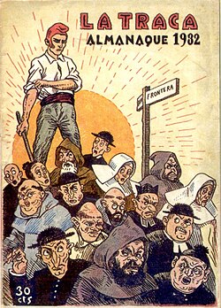 Portada del almanaque de 1932 de la revista satírica La Traca sobre la Constitución de 1931.