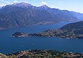 Vista del lago y la península de Bellagio