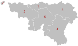 Provincias que componen la Región Valona