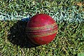 Pelota de críquet desgastada por el uso