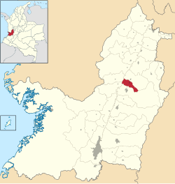 Mapa de Andalucía en el departamento del Valle del Cauca
