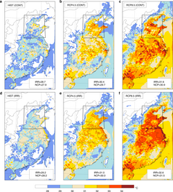 Mapas de estrés térmico en la Llanura del Norte de China