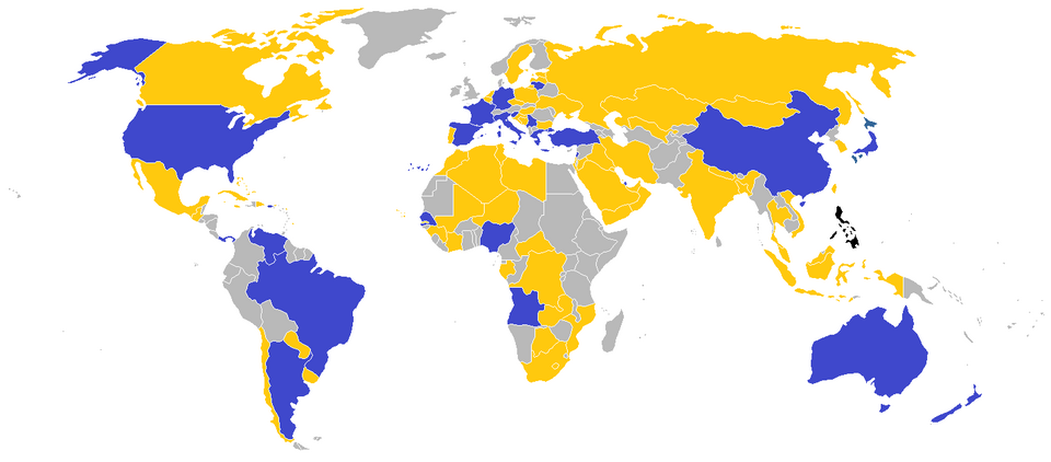 Distribución de selecciones participantes en el campeonato