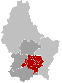 Mapa detallado de las comunas del Cantón de Luxemburgo