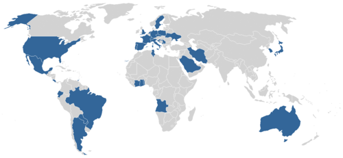 Mapa e información de los equipos participantes de la Copa Mundial