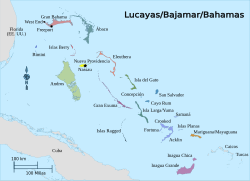 Mapa geográfico de las Bahamas