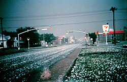 Tormenta de granizo en la localidad de Altus, en Oklahoma (EE. UU.)