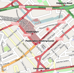Situación de Paddington en el mapa
