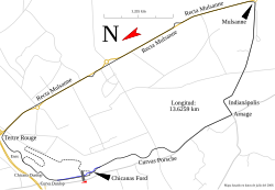 Esquema cartográfico del Circuito de la Sarthe en su configuración moderna
