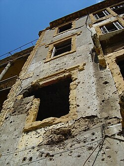Daños de la guerra civil en la parte vieja de Beirut.