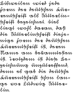 Ejemplo práctico de la caligrafía Sütterlin