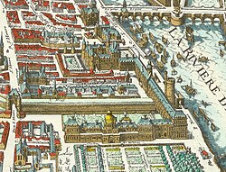 El Louvre, las Tullerías y la Gran Galería en 1615