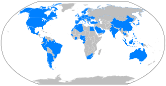 Mapa mundial ilustrativo de la presencia internacional de AXA.