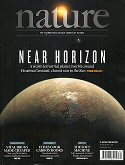 Logotipo y cabecera de la revista Nature