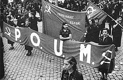 Columna del Secretariado Femenino del POUM en Barcelona en noviembre de 1936.
