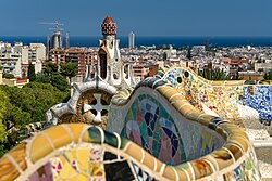 Vista general del Parque Güell en Barcelona