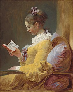 Pintura al óleo titulada La lectora de Jean-Honoré Fragonard.