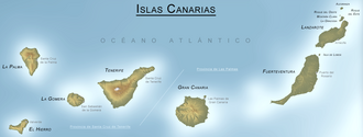 Mapa del archipiélago canario.