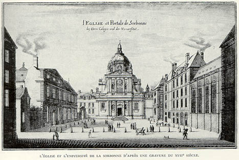 Grabado histórico de la Universidad de París