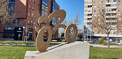 Escultura homenaje a Miguel Indurain en Pamplona