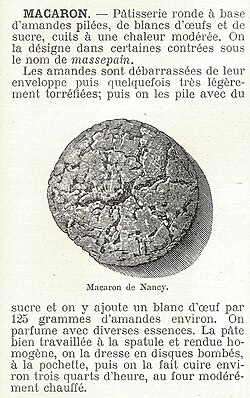Ilustración histórica de un macaron