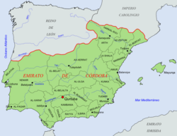 Mapa histórico del Emirato de Córdoba