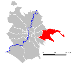 Ubicación del distrito en Roma