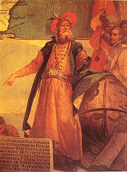 Retrato de John Cabot en atuendo veneciano tradicional por Giustino Menescardi