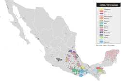 Mapas de distribución de lenguas indígenas