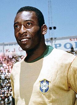 Retrato fotográfico y datos biográficos de Pelé