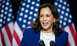 Harris anunciando su candidatura vicepresidencial