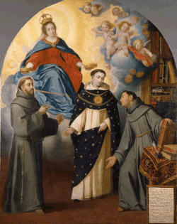 La Virgen con fray Lauterio, san Francisco de Asís y santo Tomás de Aquino