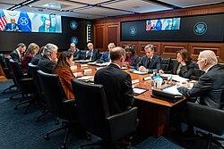 Sala de crisis de la Casa Blanca renovada en 2023