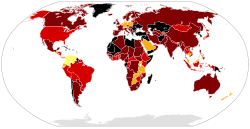 Mapa global de áreas protegidas en 2005
