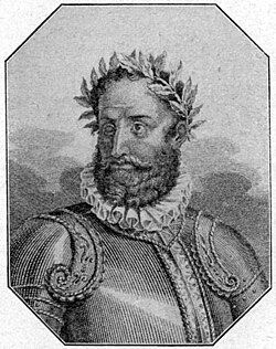 Retrato histórico de Luís de Camões, célebre poeta épico y autor de Os Lusíadas.