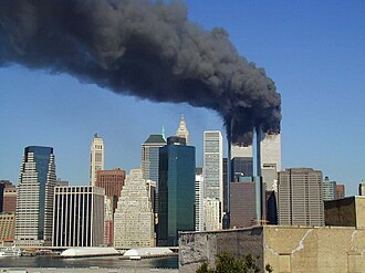 El Bajo Manhattan durante los atentados del 11 de septiembre de 2001