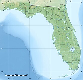 Mapa de localización y entorno geográfico de Cabo Cañaveral en la península de Florida.