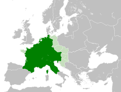 Mapa del Imperio carolingio en 814